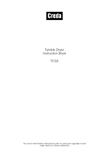Manual Creda TCS3 Dryer