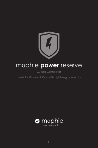 Mode d’emploi mophie power reserve Chargeur portable