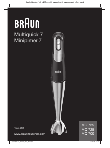 Εγχειρίδιο Braun MQ 700 Soup Multiquick 7 Μπλέντερ χειρός