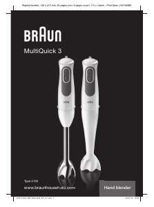 Kullanım kılavuzu Braun MQ 3000 Smoothie+ Multiquick 3 El blenderi