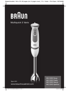Εγχειρίδιο Braun MQ 5000 Soup Multiquick 5 Vario Μπλέντερ χειρός