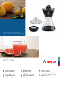 Bruksanvisning Bosch MCP72GPB Sitruspresse