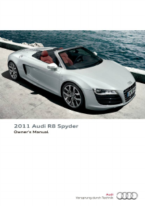 Handleiding Audi R8 Spyder (2011)