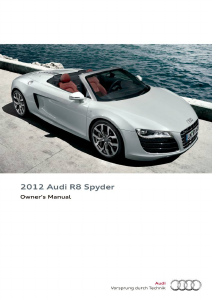 Bruksanvisning Audi R8 Spyder (2012)