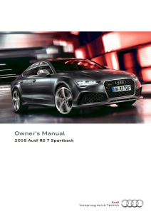 Bruksanvisning Audi RS7 Sportback (2016)