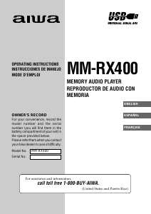 Bruksanvisning Aiwa MM-RX400 Mp3 spelare