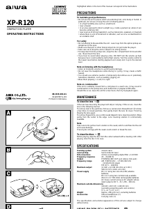 Handleiding Aiwa XP-R120 Discman