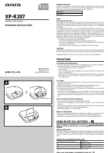 Mode d’emploi Aiwa XP-R207 Lecteur CD portable