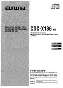 Mode d’emploi Aiwa CDC-X136 Autoradio