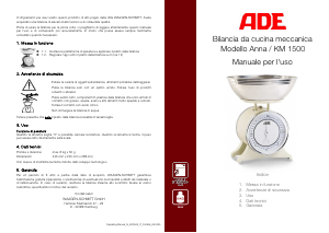 Manuale ADE KM 1500 Anna Bilancia da cucina