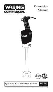 Manual Waring Commercial WSB40 Hand Blender