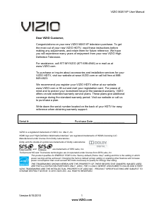 Bruksanvisning VIZIO M261VP LED TV