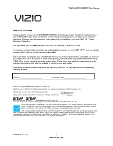 Handleiding VIZIO M550NV LED televisie