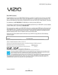 Handleiding VIZIO E420VO LCD televisie