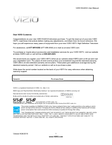 Bruksanvisning VIZIO E422VA LCD TV