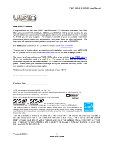 Bruksanvisning VIZIO E470VA LCD TV