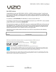 Bruksanvisning VIZIO E550VL LCD TV