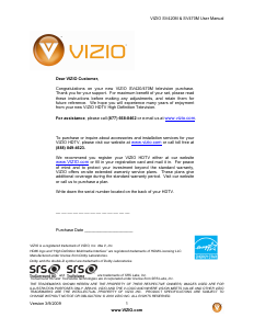 Bruksanvisning VIZIO SV470M LCD TV