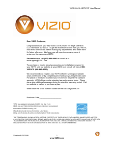 Bruksanvisning VIZIO VA19L LCD TV