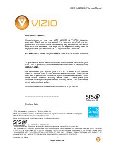 Bruksanvisning VIZIO VL320M LCD TV