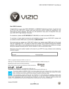 Manual VIZIO VM190XVT LCD Television