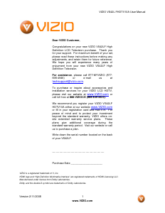 Bruksanvisning VIZIO VS42LF LCD TV