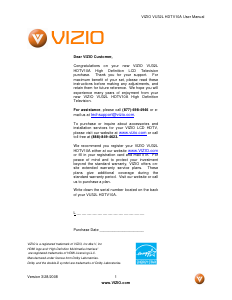 Manual VIZIO VU32L LCD Television