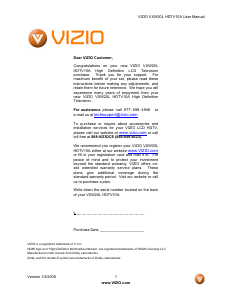 Bruksanvisning VIZIO VXW20L LCD TV