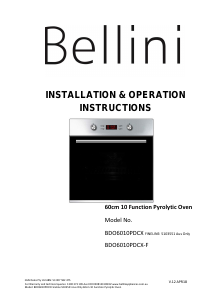 Handleiding Bellini BDO6010PDCX-F Oven