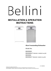 Manual Bellini BDW96X Dishwasher