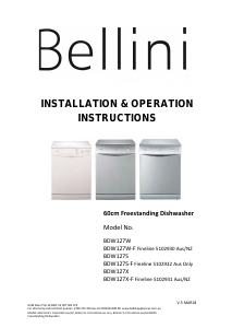 Manual Bellini BDW127S-F Dishwasher
