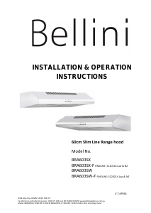 Bruksanvisning Bellini BRA603SW Köksfläkt