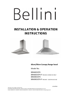 Bruksanvisning Bellini BRA903CPX-F Köksfläkt