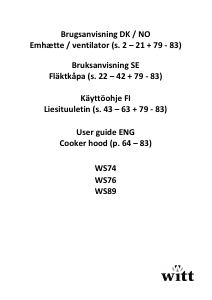 Manual Witt WS76 Cooker Hood