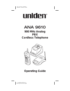 Handleiding Uniden ANA 9610 Draadloze telefoon