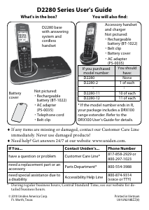 Handleiding Uniden D2280 Draadloze telefoon