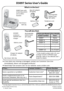 Handleiding Uniden DXC 309 Draadloze telefoon