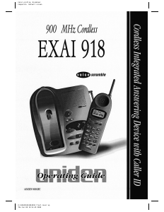 Handleiding Uniden EXAI 918 Draadloze telefoon