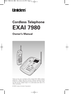 Handleiding Uniden EXAI 7980 Draadloze telefoon
