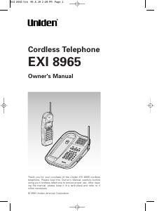 Handleiding Uniden EXI 8965 Draadloze telefoon
