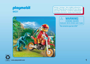 Manuale Playmobil set 9431 The Explorers Moto da cross e Raptor