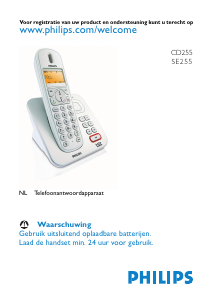 Handleiding Philips SE255 Draadloze telefoon