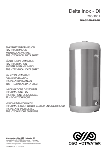 Bruksanvisning OSO Delta Inox DI 200 l Varmvattenberedare