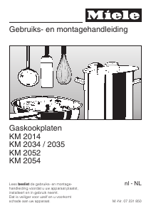 Handleiding Miele KM 2054 Kookplaat