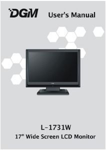 Manual DGM L-1731W LCD Monitor