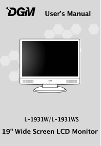 Manual DGM L-1931W LCD Monitor