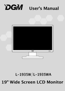 Manual DGM L-1935W LCD Monitor