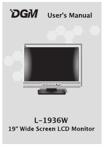 Manual DGM L-1936W LCD Monitor