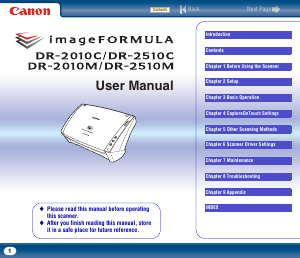 Handleiding Canon DR-2010C imageFORMULA Scanner