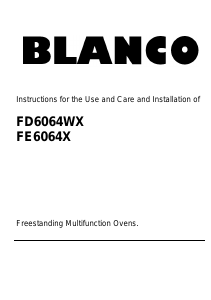 Handleiding Blanco FE6064X Fornuis